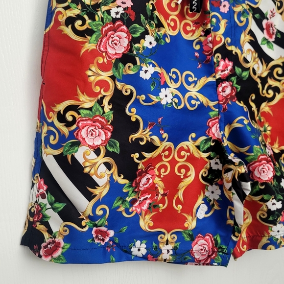 Surf Society Mens Baroque  Drawstring Lined Swim  Board SHORTS Size M - Picture 3 of 10
